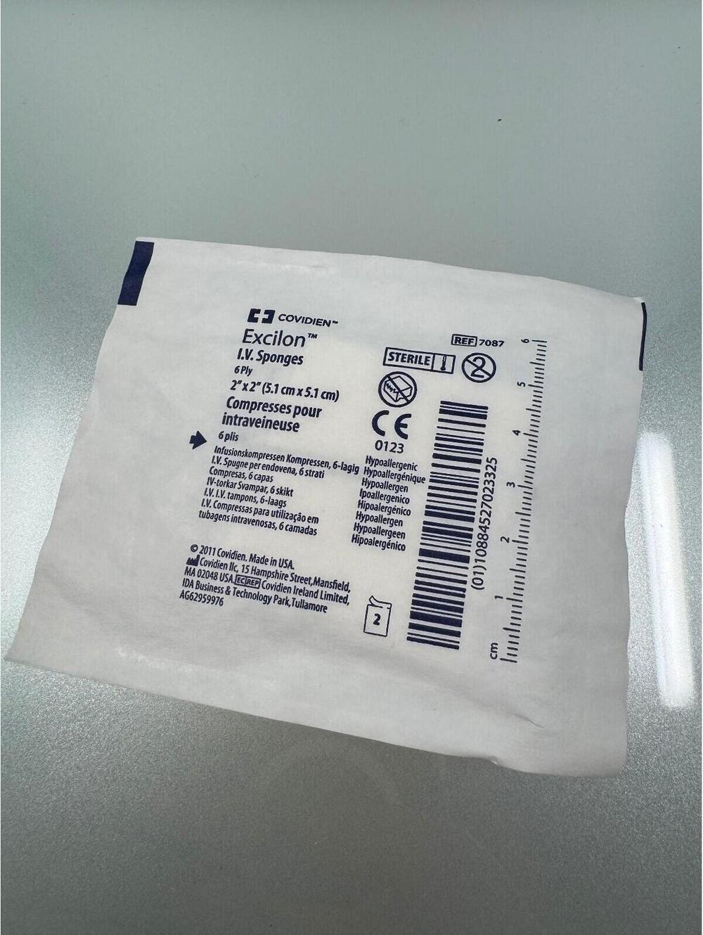 Covidien Excilon IV Sponges 2x2 Sterile 6 Ply Hypoallergenic 7087 Pack of 5 Pcs